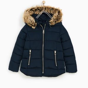 Zara Puffer Coat with hood (NWT)